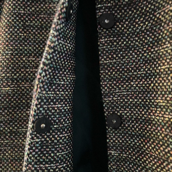 H&M | CLASSIC RAINBOW DARK TWEED STRUCTURED MID COAT
MINIMALISTIC A-LINE Sz 16 - Picture 4 of 10